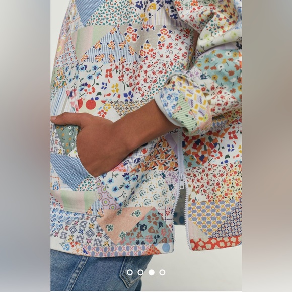 Anthropologie Carleen Patchwork Quarter-Zip Pullover, size M, new with tags - Picture 3 of 7
